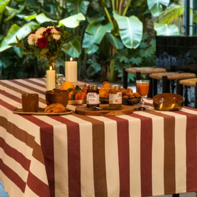 Nappe coton - Raspail - Écru-Prunelle