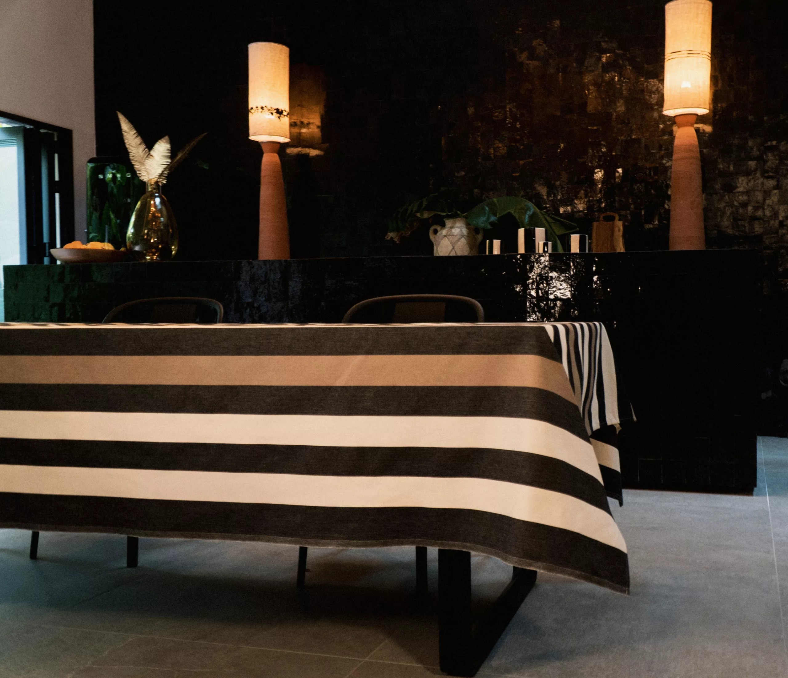 Nappe coton - Raspail Écru-taupe-noir