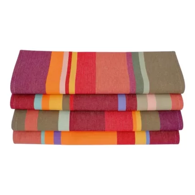 Lot de 4 serviettes de table - Collioure rouge